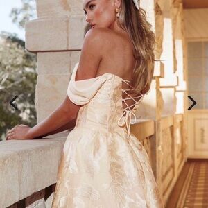Elegant Cream Off-Shoulder Dress